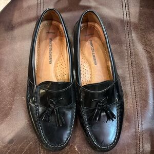 Johnston & Murphy 15-1095 Men’s Sz 9.5 Hayes Black Leather Tassel Loafer Shoes